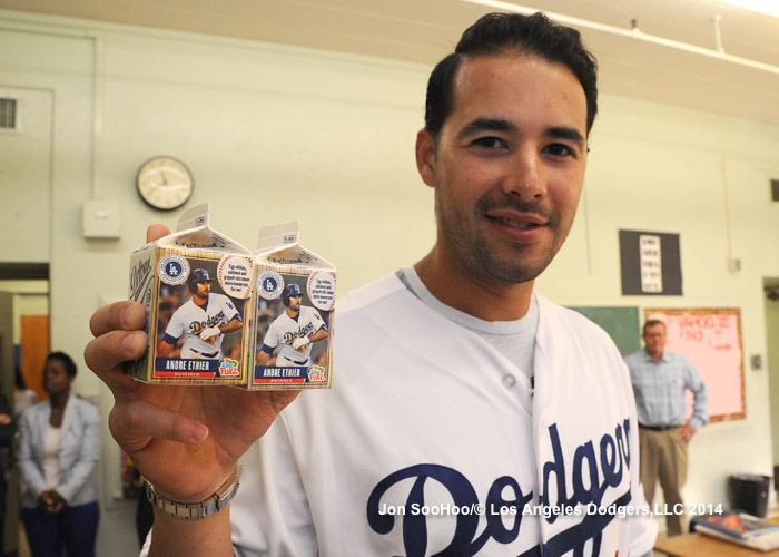Andre Ethier visits Nightengale Middle School